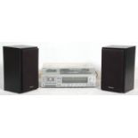 Hi-FI - A vintage 20th Century Toshiba Stereo Music Centre SM-2780 having a brushed metal finish and