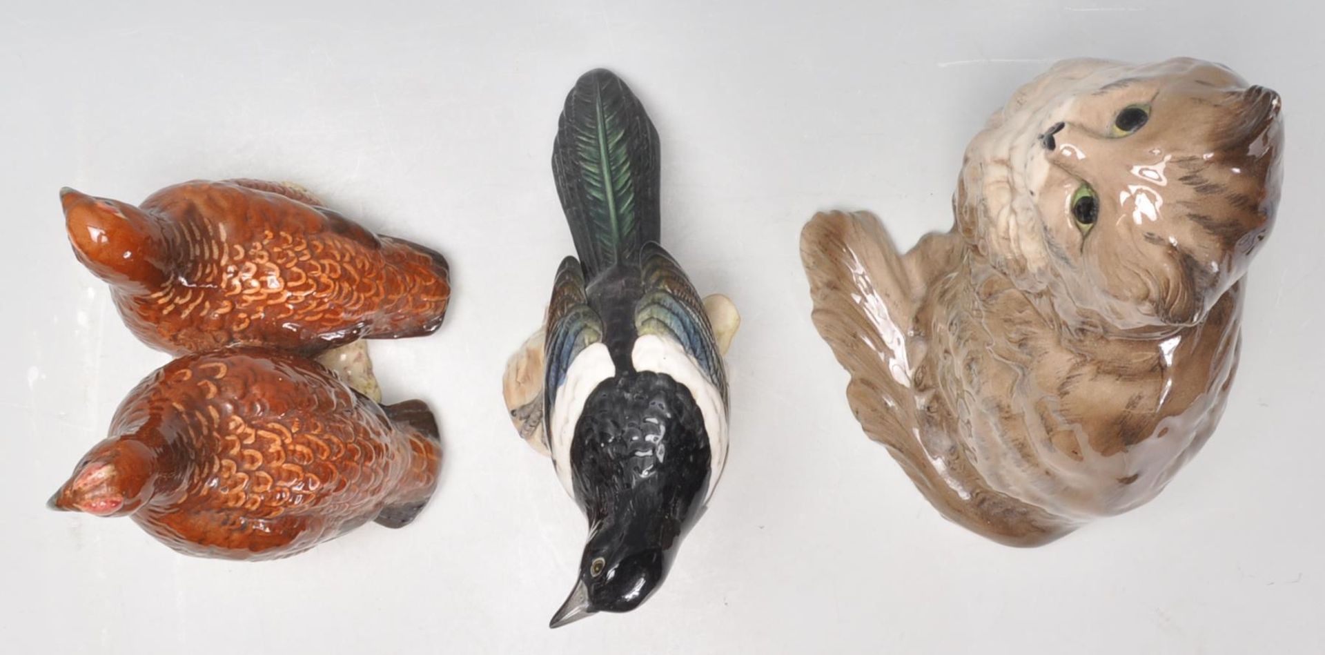 A collection of 20th century animal figurines to include a Beswick 2063 group of partridges together - Bild 5 aus 8