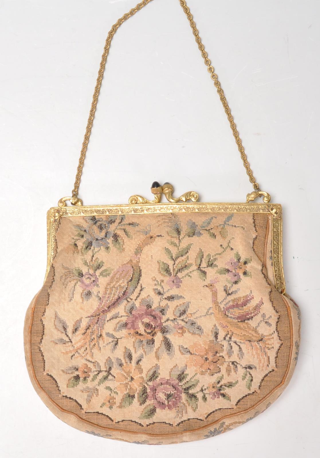 Two vintage 1920's / 1930's embroidered petit point occasional handbags to include one decorated - Image 6 of 6