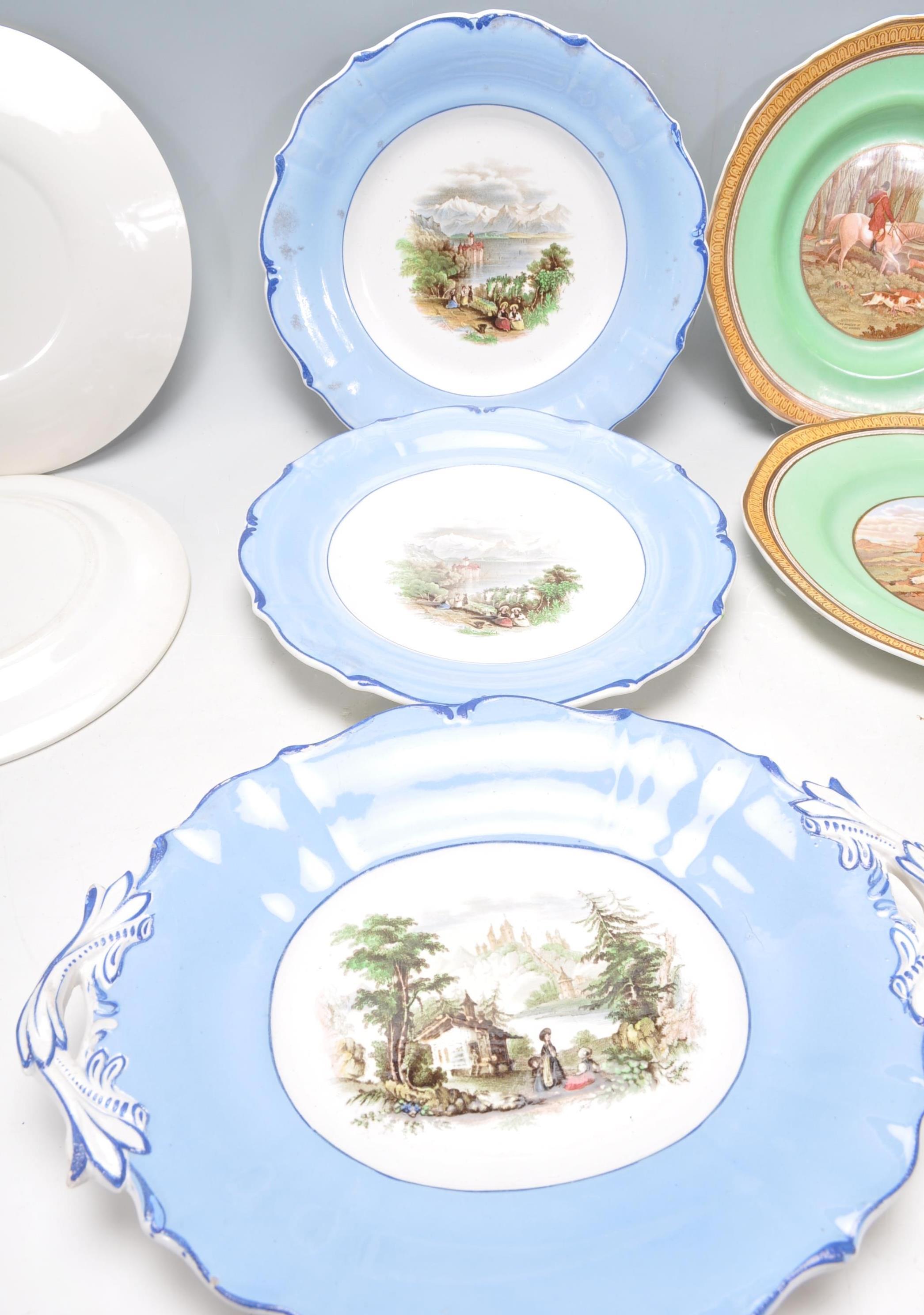 A collection of 19th century and early 20th century Prattware landscaped cabinet plates. To - Image 4 of 19