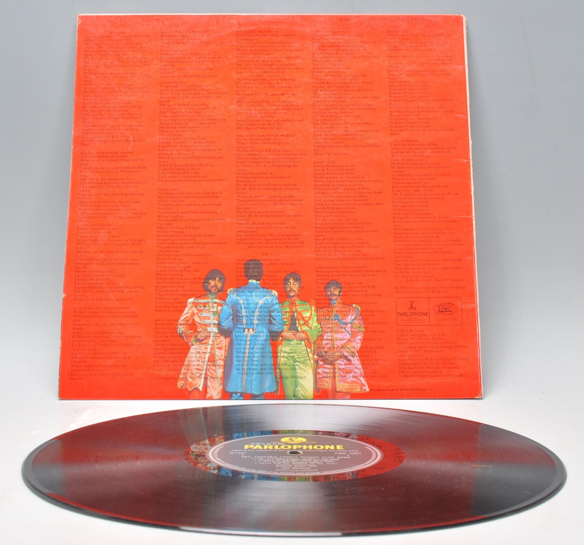 A vinyl long play LP record album by The Beatles – Sgt Pepper's Lonely Hearts Club Band – Original - Image 3 of 5