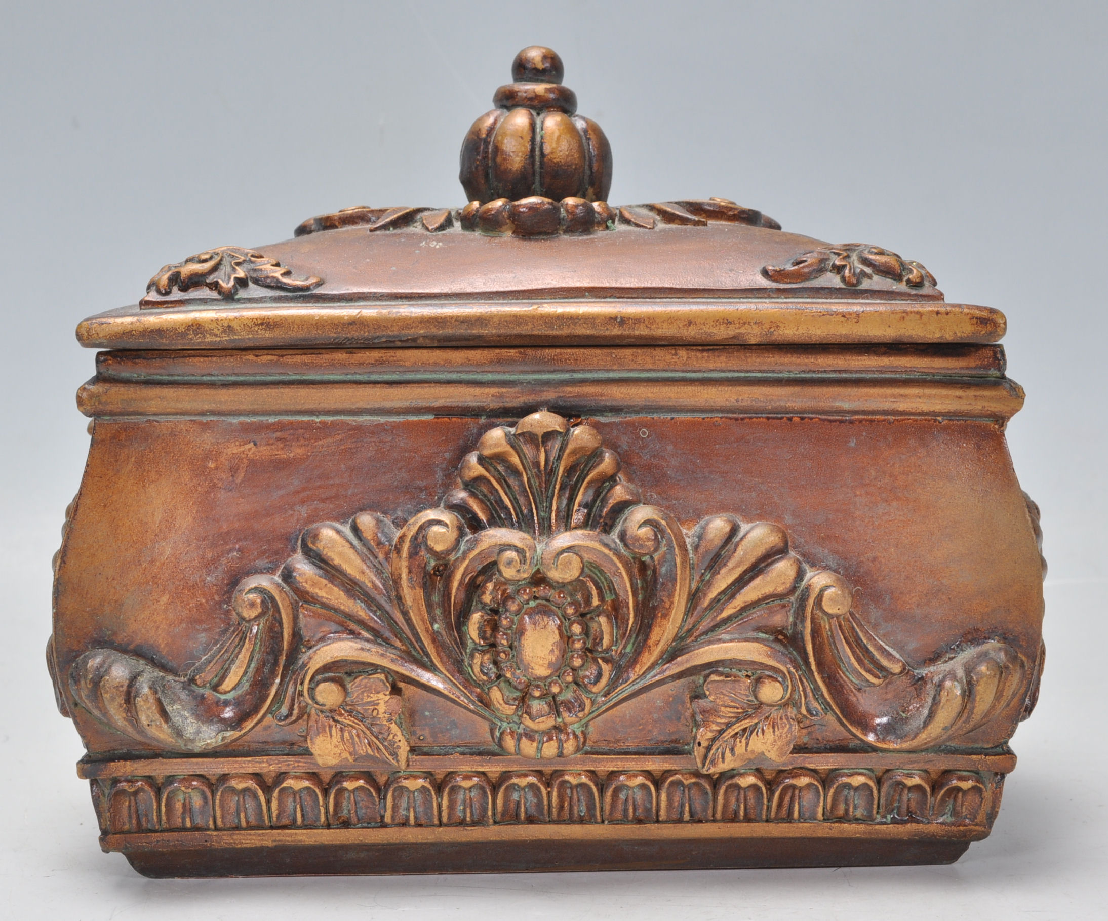 A unusual terracotta jewellery / trinket box havin - Image 2 of 8