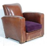 A Vintage 1930's Art Deco French style leather clu