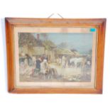 A good 19th Century Victorian print depicting a farm auction scene. Marked to bottom left '