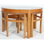 Nathan - Circles - Trinity Nest - A 1960's retro vintage teak wood and glass topped center /