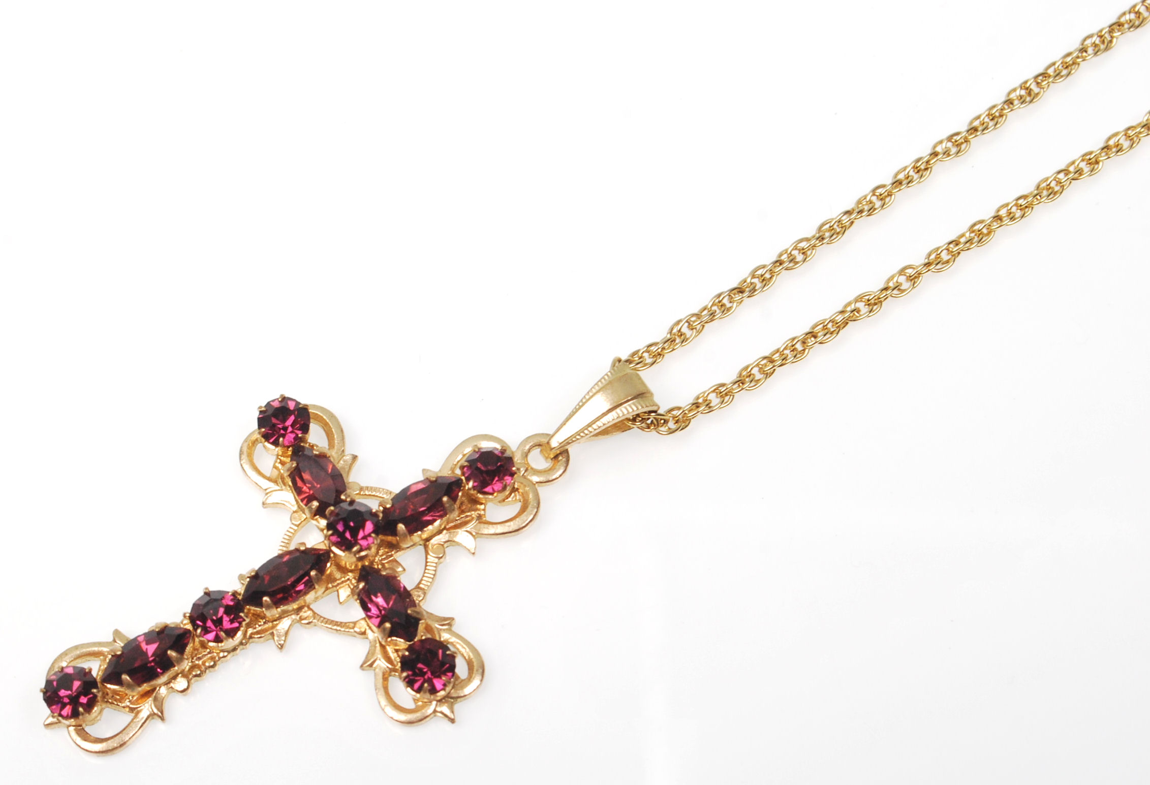 Christian Dior / Estee Lauder - A mix of designer costume jewellery to include a gilt cross set with - Image 5 of 7
