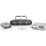 A group of three music players / recorders to include a Decca Legato cassette player / recorder,