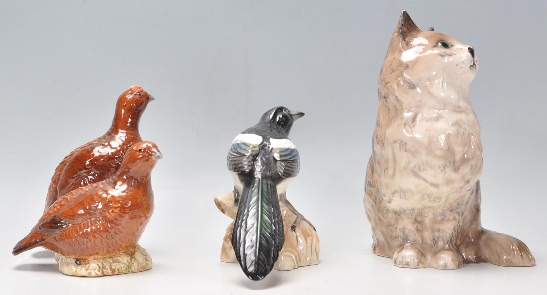 A collection of 20th century animal figurines to include a Beswick 2063 group of partridges together - Bild 2 aus 8