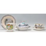 A collection of 19th Century ceramics to include a motto mug, transfer printed prattware plate and