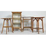 A group of four Victorian 19th Century Bamboo aesthetic movement occasional / side table and one