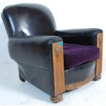 A Vintage 1930's Art Deco club armchair having a s