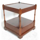 A good Victorian style mahogany whatnot / side table having a single tier top supported by turned