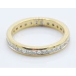 An 18ct gold ring set with a round cut diamond of approx 0.5ct's. Weight 2.8g. Size O. Test as