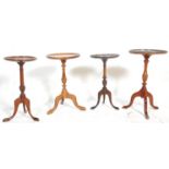 A collection of 19th Victorian and early 20th century tripod pedestal wine tables. Each raised on