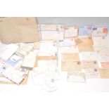 Envelopes, postcards, receipts. Early to modern selection of commercial mail. Many Army Post