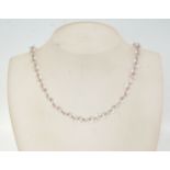 A silver hallmarked heavy thick link chain necklace having a T-Bar clasp. Weighs 57g. Measures 18