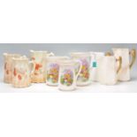 A group of three sets of graduating English ceramic jugs dating from the 19th Century to include