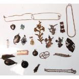 A collection of vintage silver jewellery to include a selection of Silver Vietnamese brooches and
