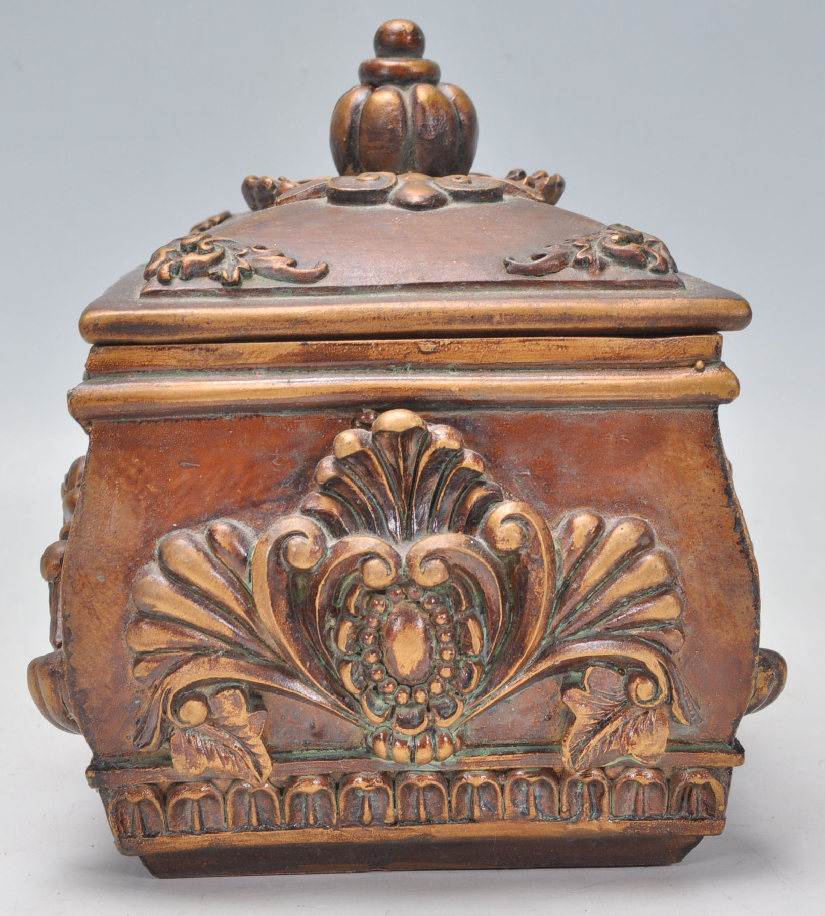 A unusual terracotta jewellery / trinket box havin - Image 5 of 8