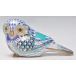 A 20th Century Asian Cloisonne enamel figurine / ornament in the form of an owl decorated with