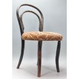 A 19th Century antique childs thonet style chair having a bent wood back rest with a later