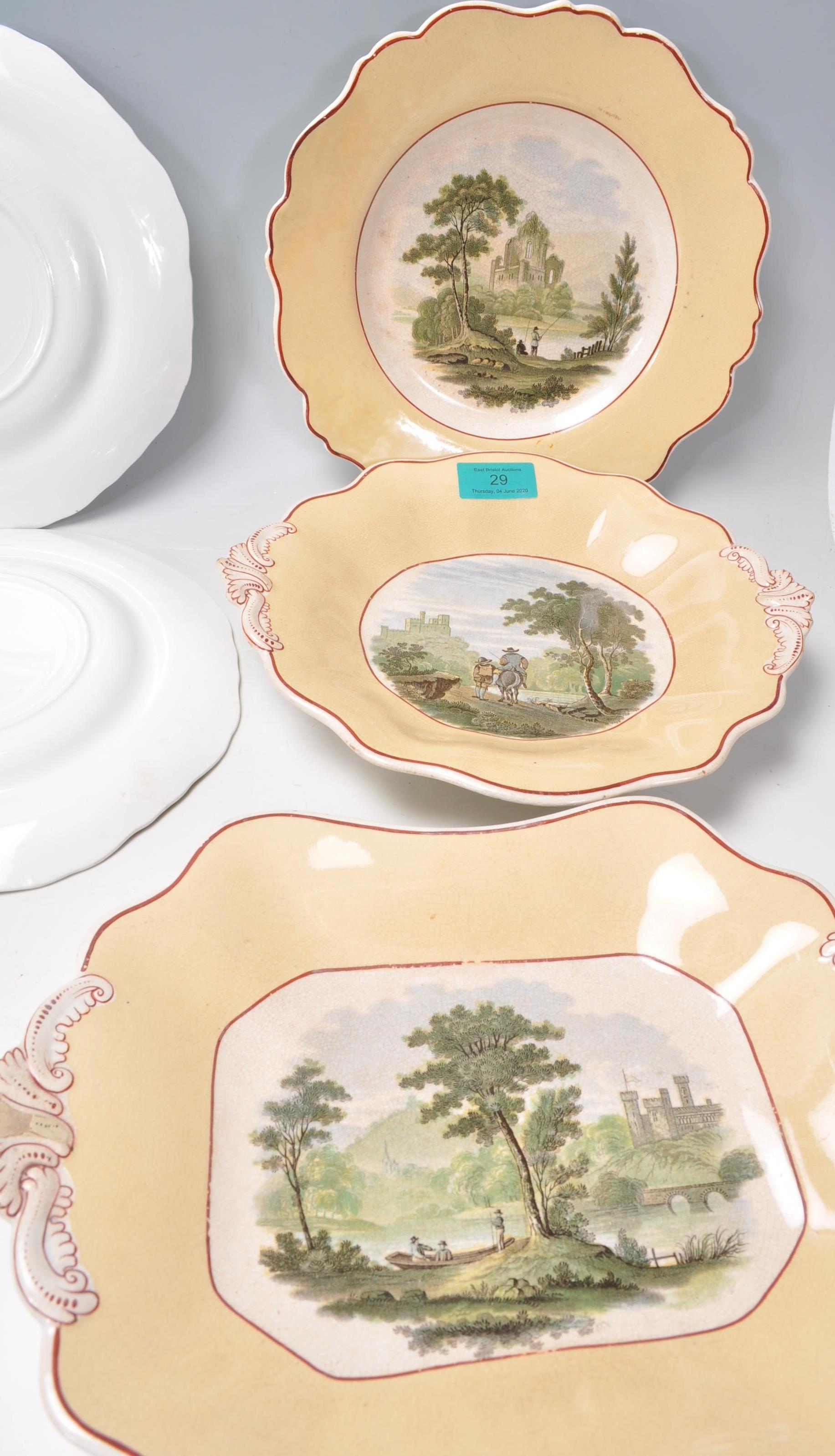 A collection of 19th century and early 20th century Prattware landscaped cabinet plates. To - Image 14 of 19