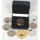 A mixed group of English presentation / commemorative coins to include two 1977 Bailiwick Of Jersey