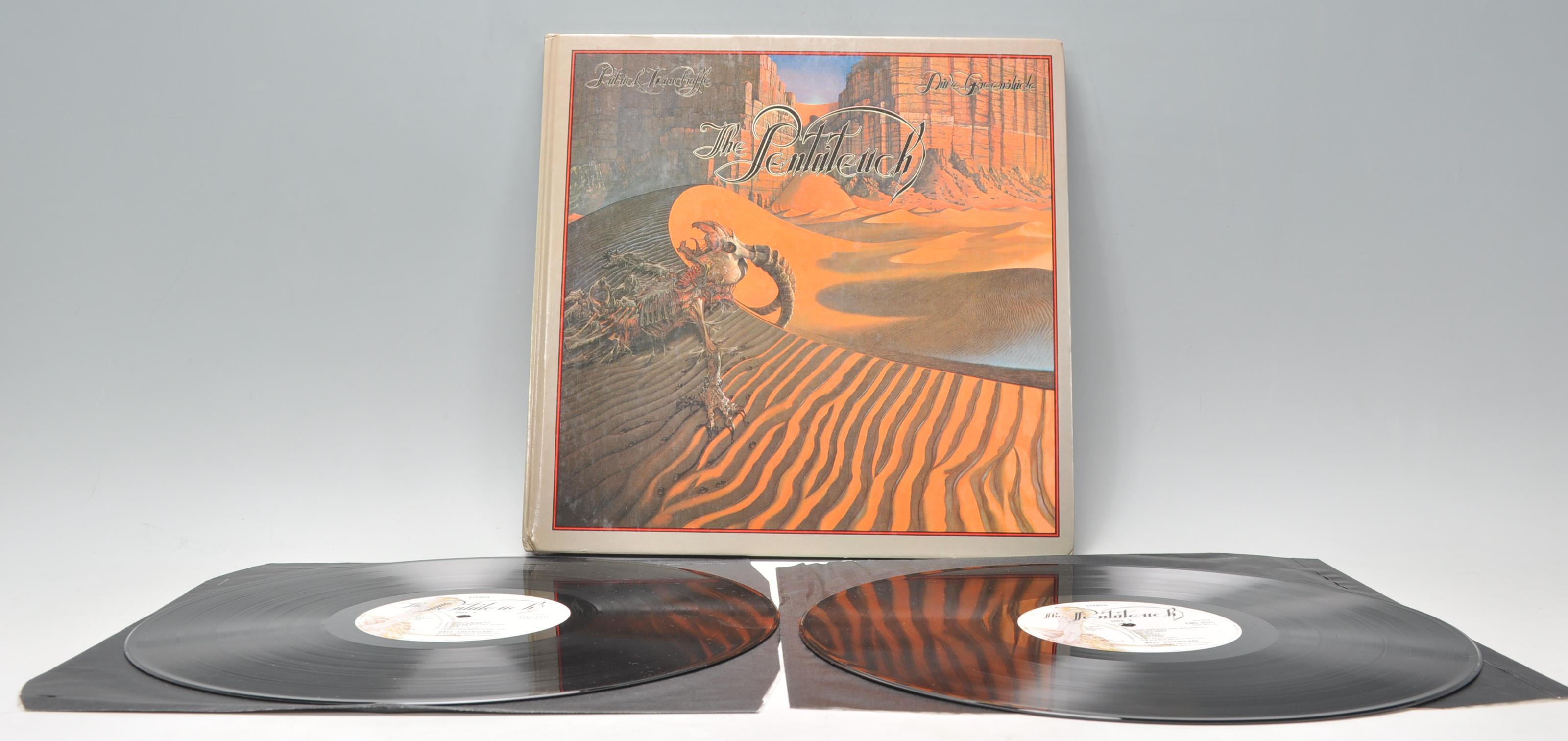 A vinyl long play LP record album by Patrick Woodroffe and Dave Greenslade – The Pentateuch  –