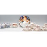 A collection of vintage china to include four Booth's Pompadour pattern lidded cups, a New Chelsea