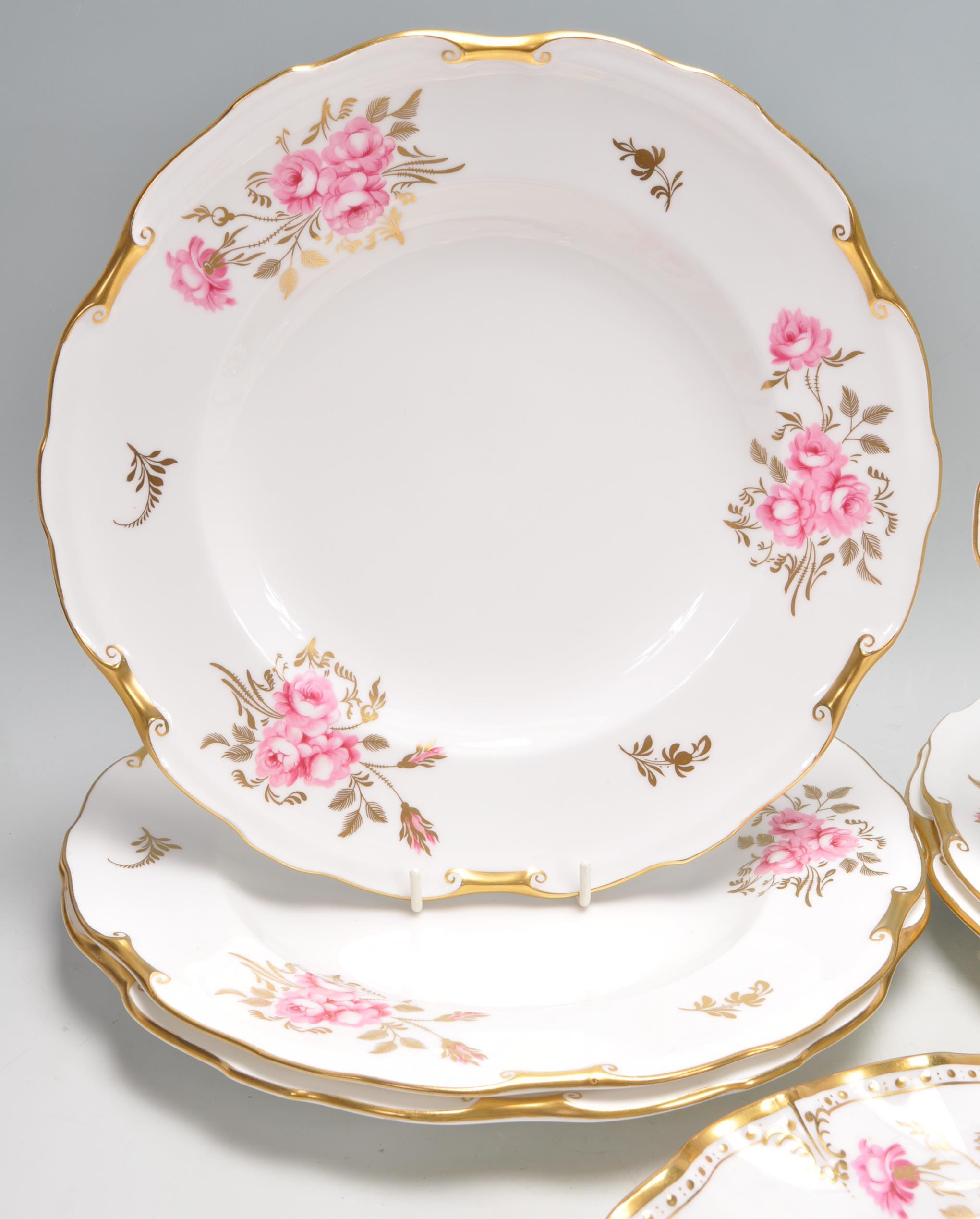 A group of Fine Bone English China plates by Royal Crown Derby in Pinxton Roses pattern with hand - Image 2 of 9