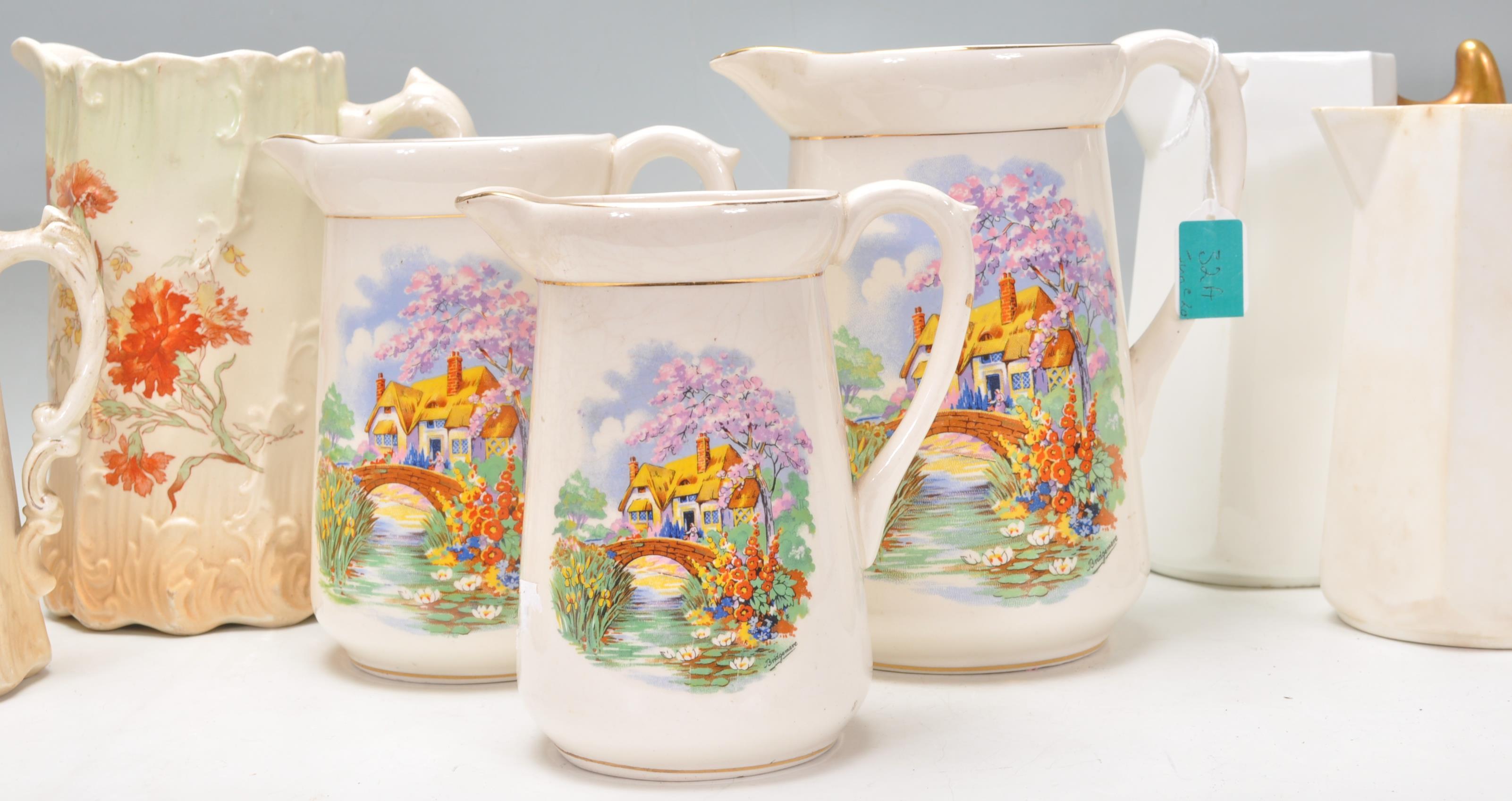 A group of three sets of graduating English ceramic jugs dating from the 19th Century to include - Image 3 of 14