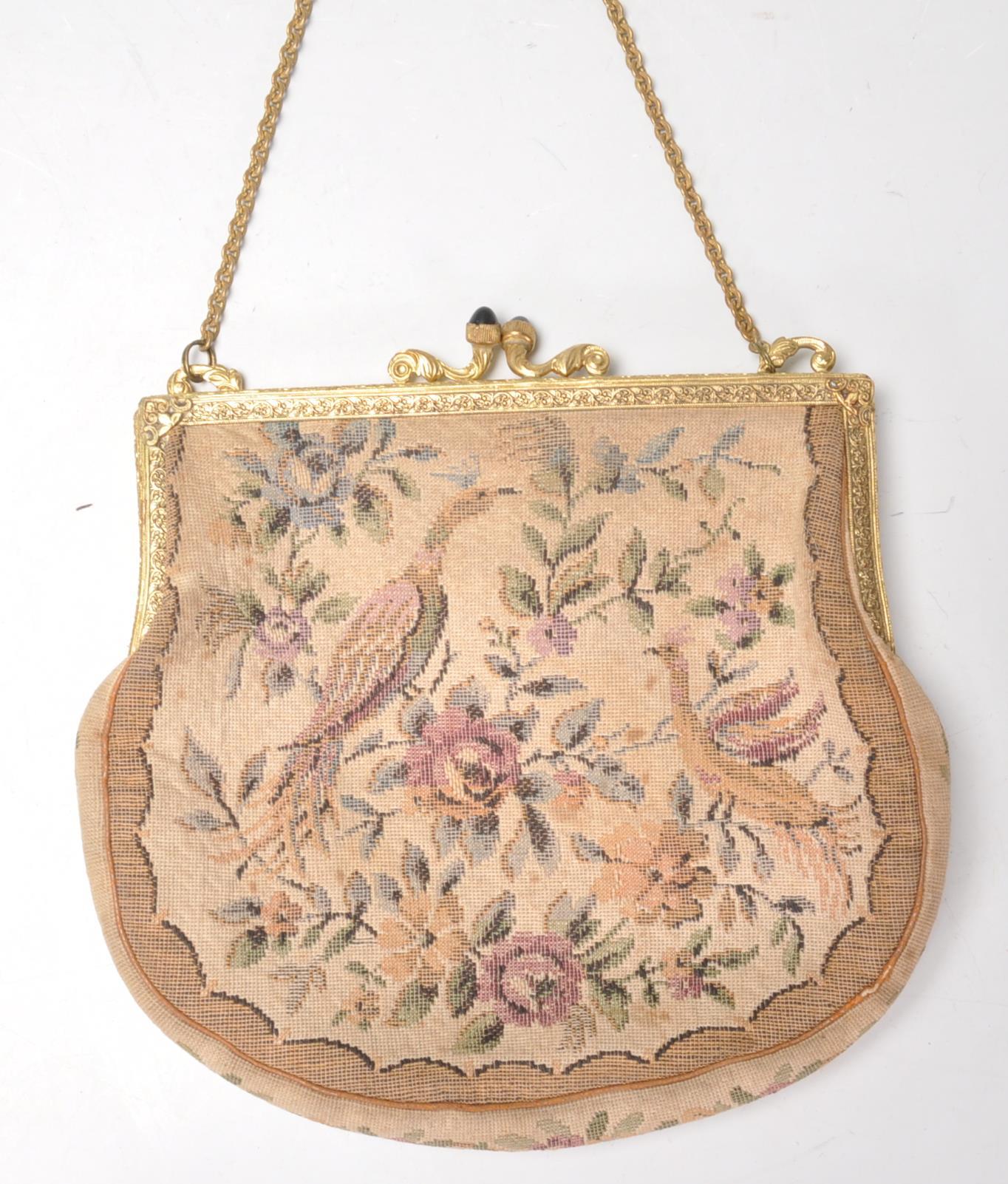 Two vintage 1920's / 1930's embroidered petit point occasional handbags to include one decorated - Image 5 of 6