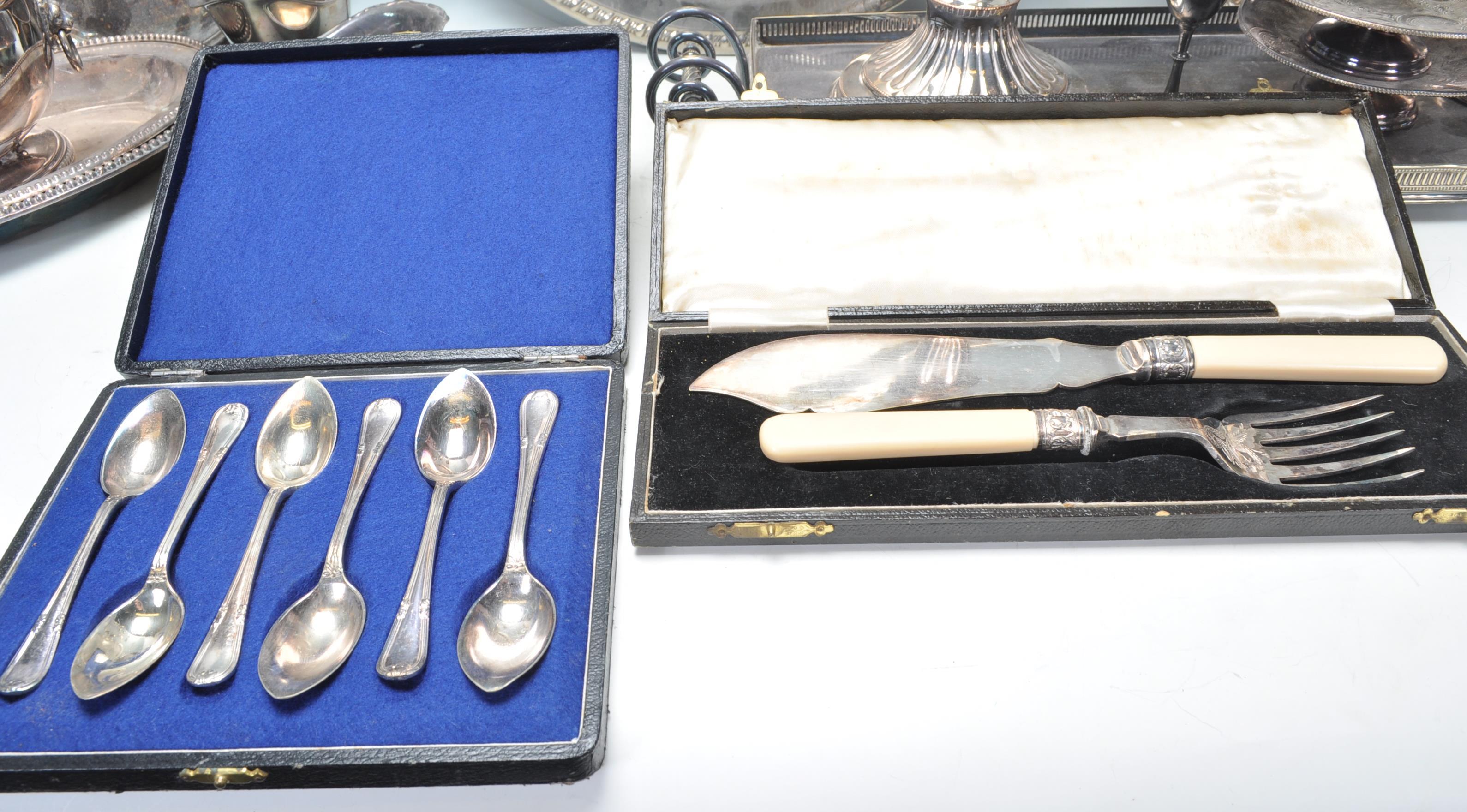 A good collection of 20th Century silver plated items to include boxed cutlery sets, tea and - Image 16 of 26