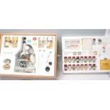 A vintage retro young Scientist microscope set complete with most accessories with preserved