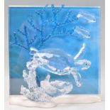 A Swarovski ' Wonders of the Sea ' cut crystal free standing ornament plaque / light in the form