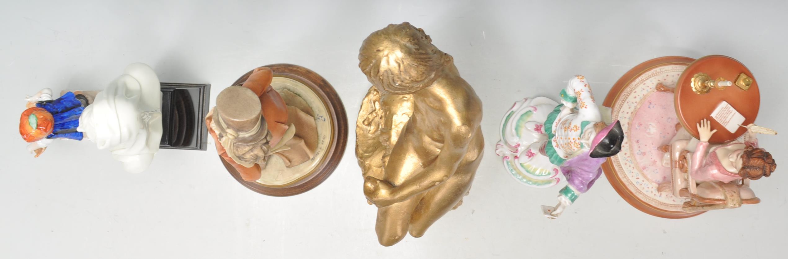 A group of 20th Century ceramic figurines to include a a Spode hand painted gentleman figurine, a - Image 5 of 9