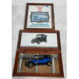 A group of three advertising car mirrors to include one for Rolls Royce another for a Silver Ghost