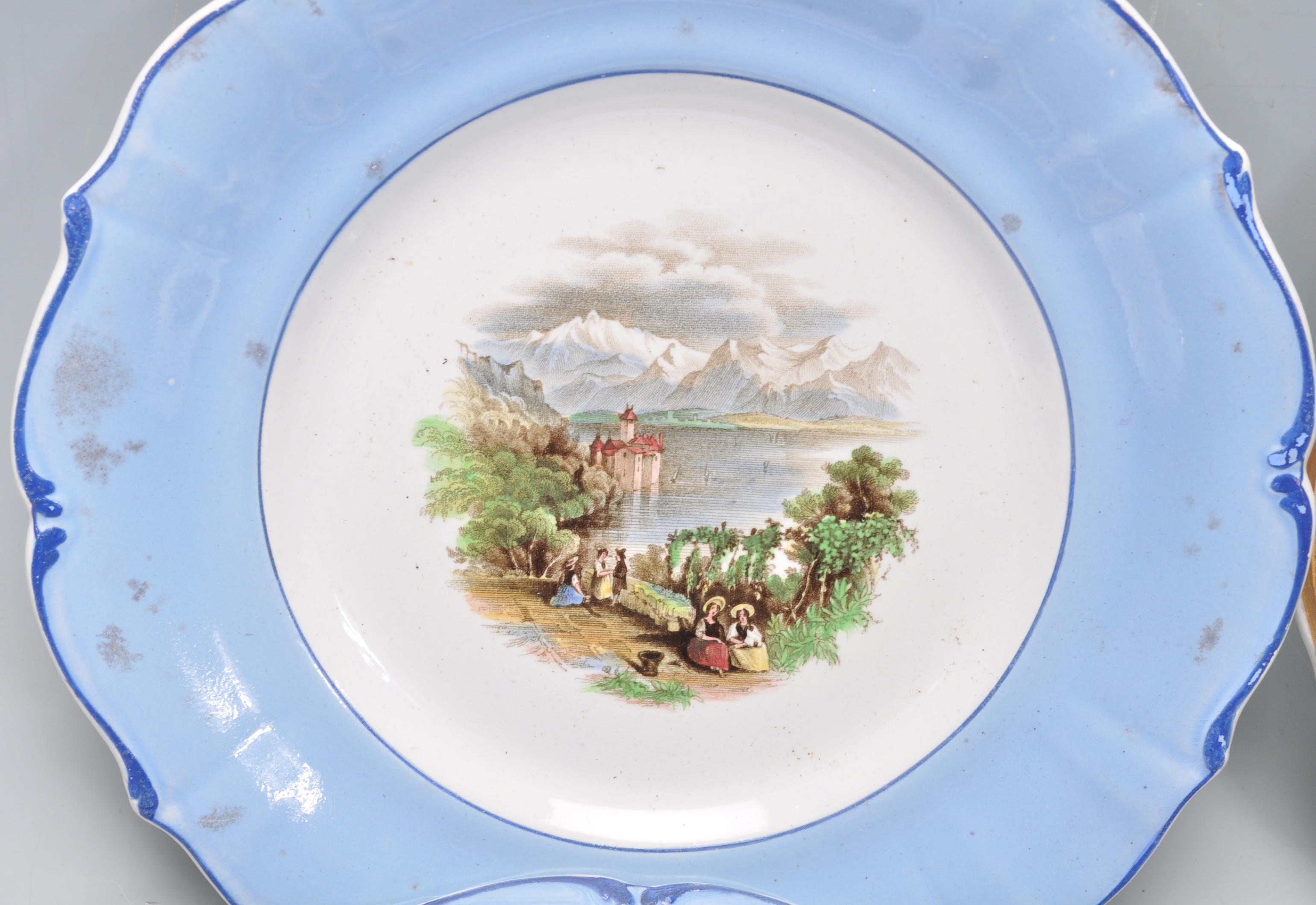 A collection of 19th century and early 20th century Prattware landscaped cabinet plates. To - Image 6 of 19