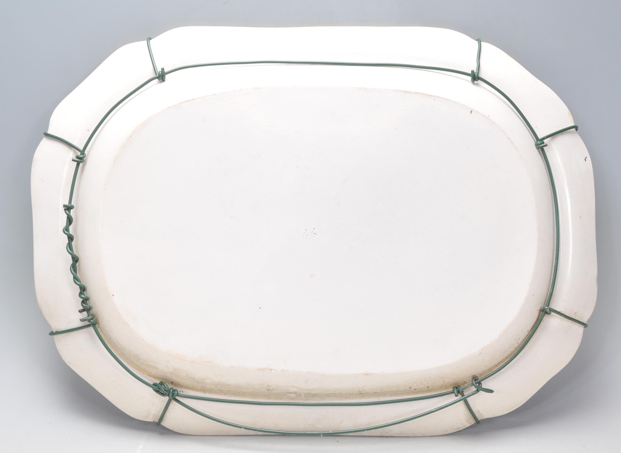 A large 19th century Victorian, circa 1180 Aesthetic movement charger / meat plate of rectangular - Image 7 of 8