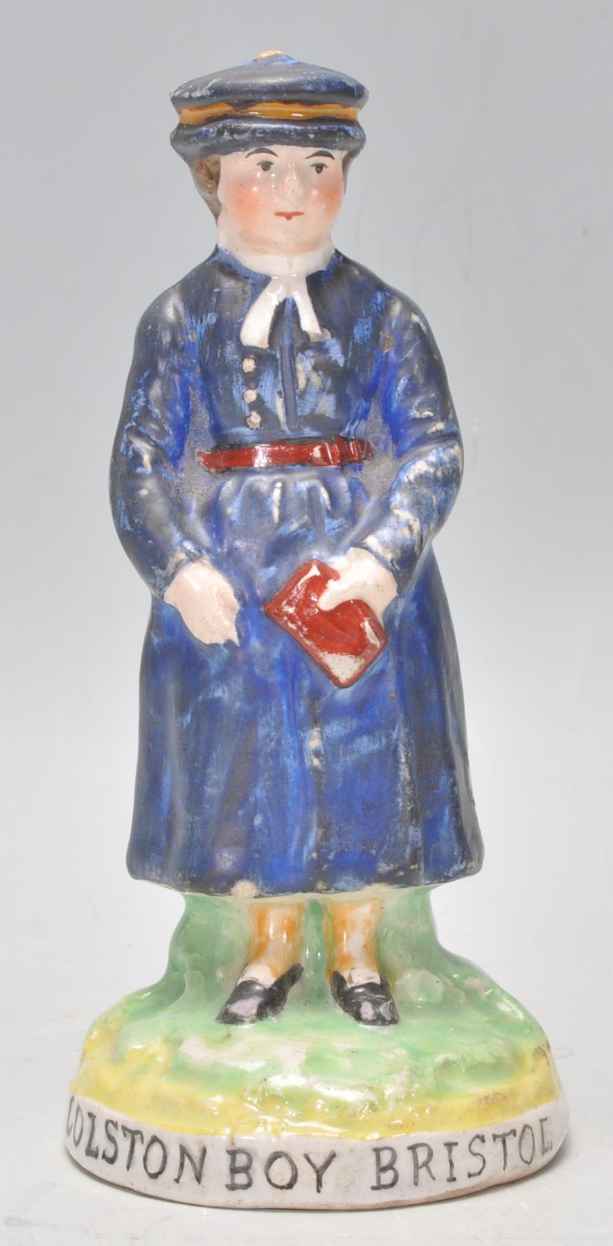 A 19th Century Victorian Staffordshire pottery local interest rare Colston Boys School 'Colston Boy'