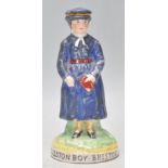A 19th Century Victorian Staffordshire pottery local interest rare Colston Boys School 'Colston Boy'