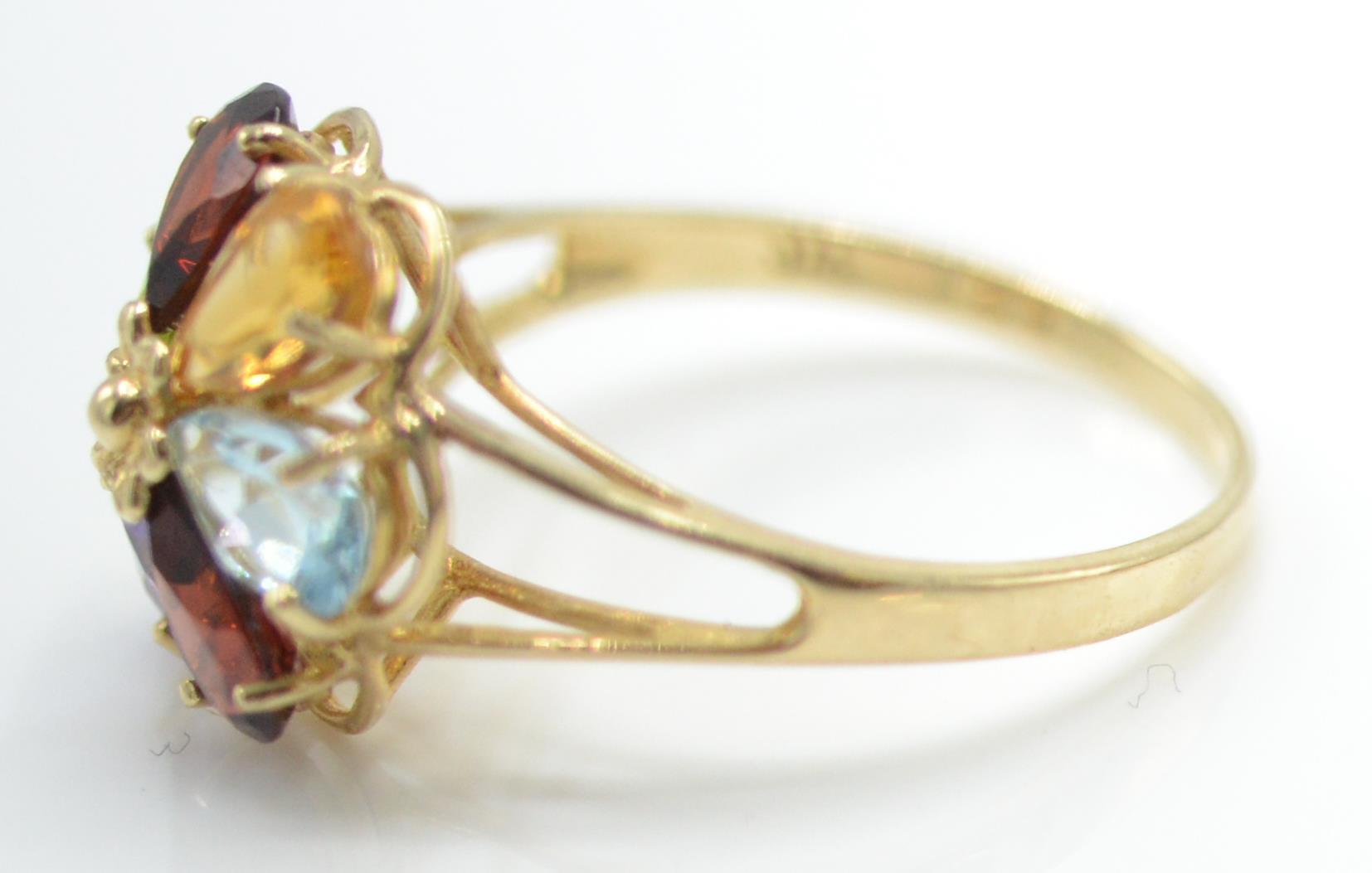 2 hallmarked 9ct gold and gem set rings. One having a gem set cluster, the other having an - Image 6 of 14