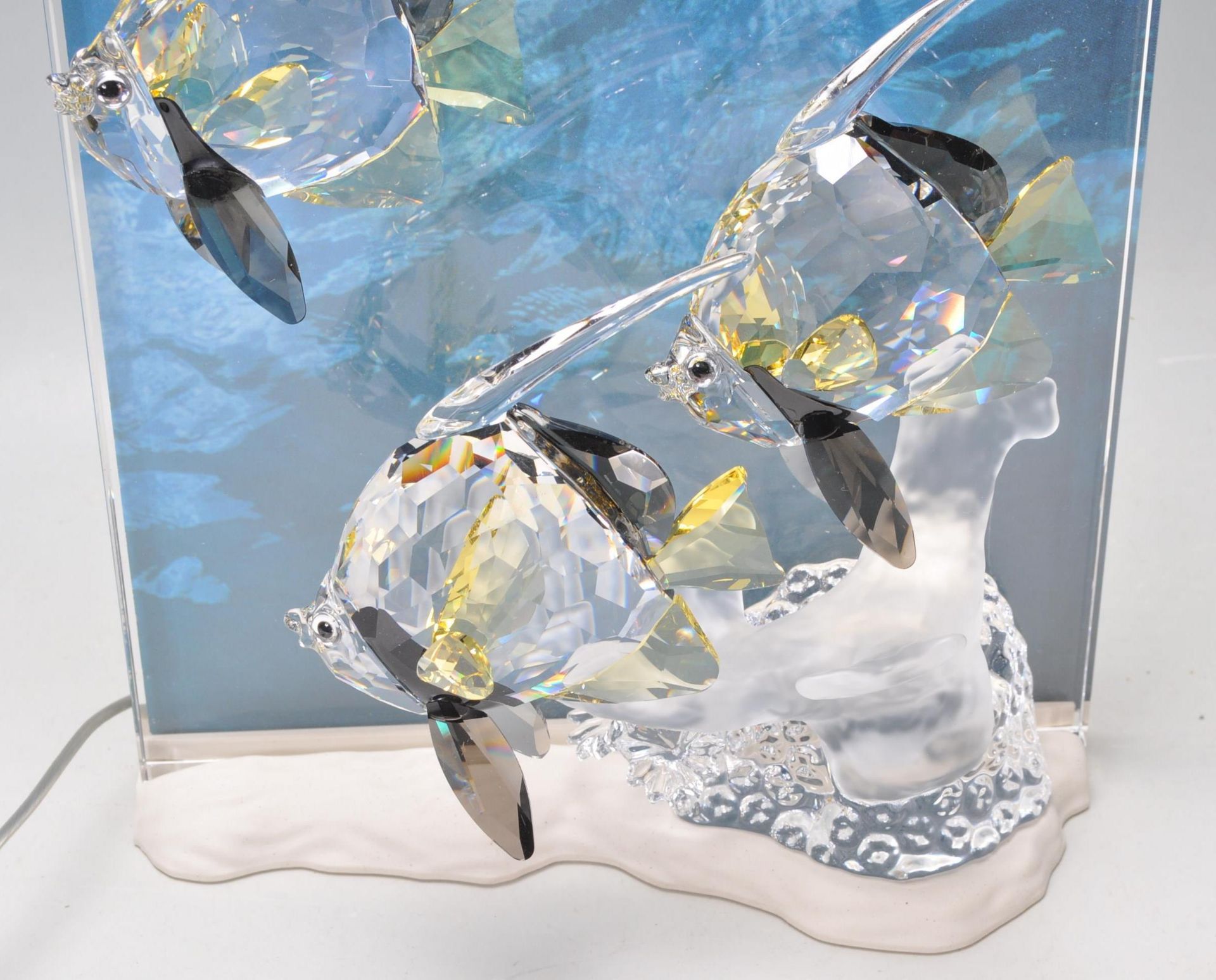 A Swarovski ' Wonders of the Sea ' cut crystal free standing ornament plaque / light in the form - Bild 2 aus 8