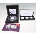 A boxed set of Jubilee Mint Platinum Wedding Anniversary solid silver proof coin collection