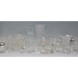 A mixed group of cut and pressed glass pieces dating from the early 20th Century to include a lovely