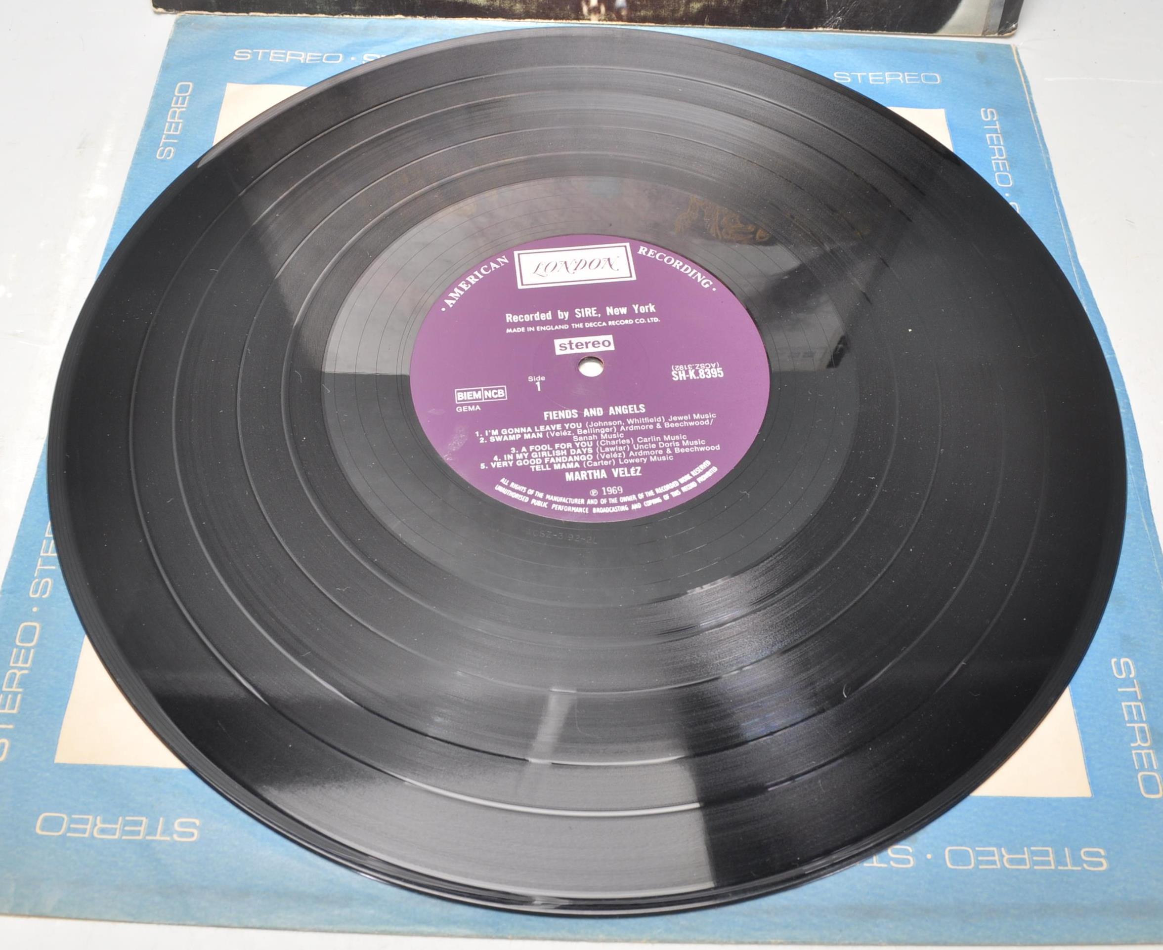 A vinyl long play LP record album by Martha Velez – Fiends & Angels – Original Sire London 1st U.S.A - Image 4 of 4
