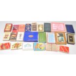 A collection of vintage 1930's playing cards and bridge cards to include Belzique, Fireman's