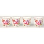 A good set of four boxed Royal Crown Derby Fine Bone English China egg cups in the posies pattern