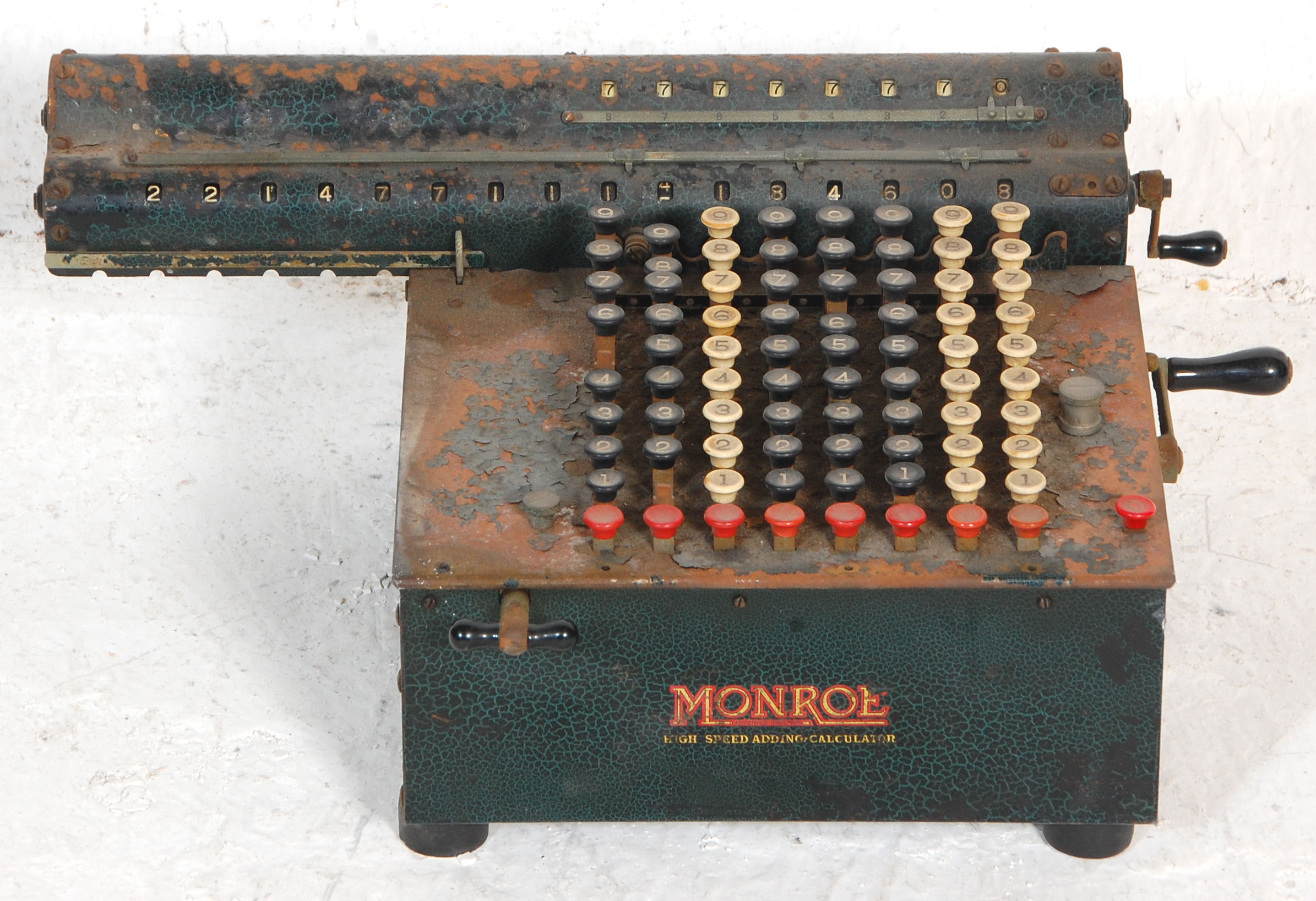 A vintage retro 1930's Imperial typewriter together with an adding machine of similar age, both - Image 5 of 6