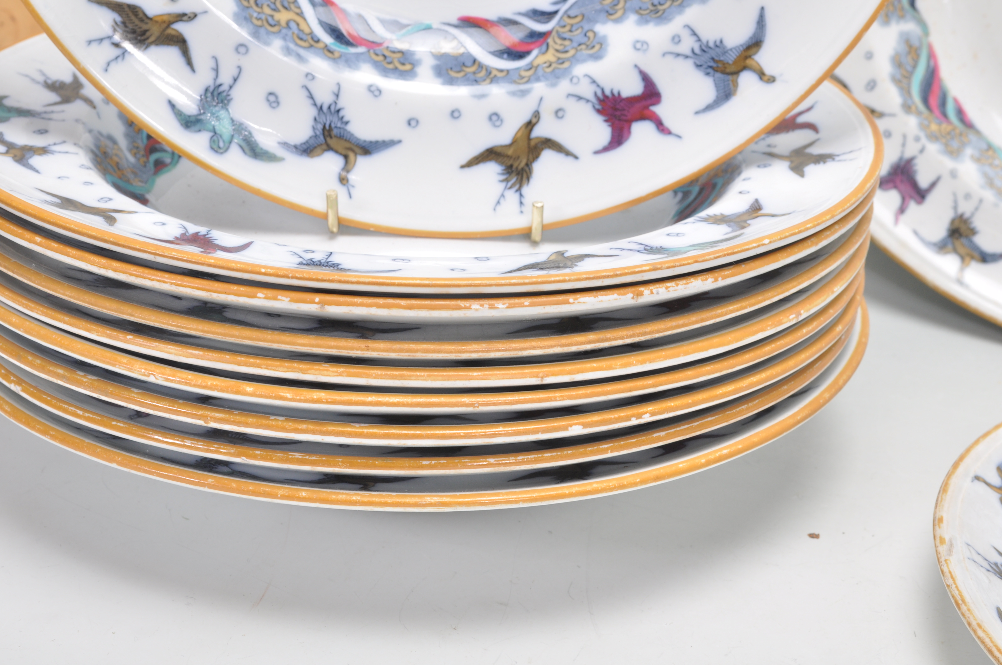 A 19th Century Victorian Christopher Dresser for Minton's 25 piece dinner service in the Japanese - Image 7 of 10